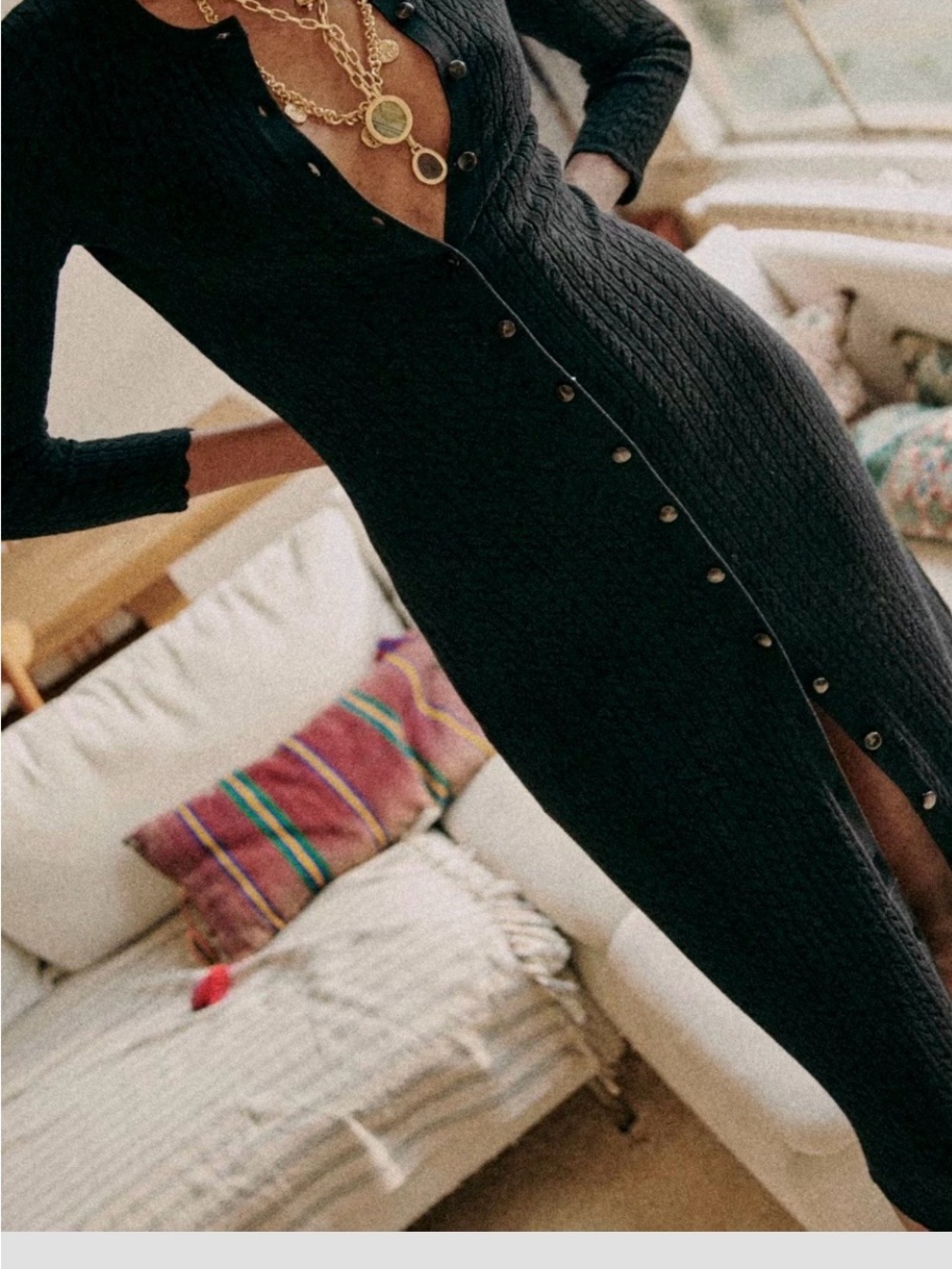 Sezane Albane black dress medium